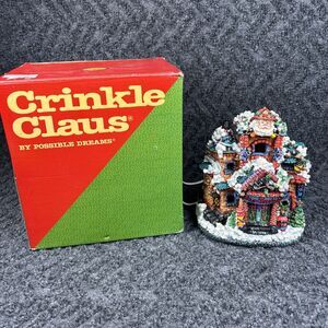 Vintage Christmas Village Possible Dreams Crinkle Claus Fire Station & Box 1998